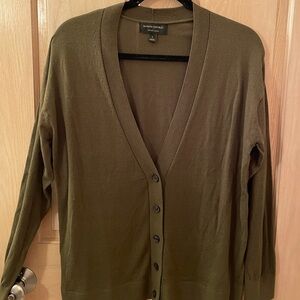Banana Republic Olive Green Cardigan, Size Large